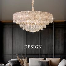 Oświetlenie holu Kryształowy salon Willa K9 Kryształowy dekoracyjny żyrandol Wyspa kuchenna Żyrandol nad stół do jadalni Lampa sufitowa