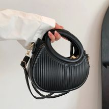 Borse a tracolla dal design a righe chic per donna Elegante borsa in pelle sintetica, borsetta, borsa a tracolla dall'aspetto di lusso per l'uso quotidiano