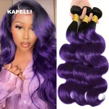 Purple Coloured Body Wave Bundles Human Hair 1/3/4 Bundles Remy 100% Unprocessed Raw Virgin Burmese Bundles Weave Extensions