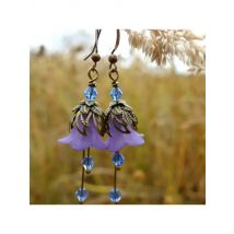 Sapphire  Flower Earrings  Purple  Boho  Bohemian Jewelr
