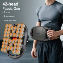 Dispositivo di massaggio profondo con vibrazione ad alta frequenza per pistola a fascia a 42 teste per il rilassamento dei muscoli del corpo della gamba posteriore della vita della spalla