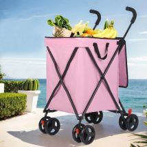 Passeggino per animali domestici Carrello per la spesa e la spesa pieghevole, carrello della spesa pieghevole resistente all'acqua con 360 °   Ruote e freni girevoli rotanti