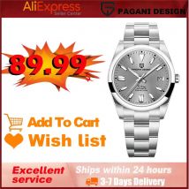 Relojes mecánicos PAGANI DESIGN, reloj automático de zafiro de lujo, reloj resistente al agua de acero inoxidable 20Bar para hombres PD1690 NH35A