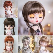 Blyth Puppe Mädchen Doppel Schachtel halm Perücke Nachahmung Mohair hellgold/braun/rotbraun Haar 9-10, 10-11 Zoll optional bjd Zubehör