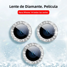 Protector de lente de diamante trasero 9D para Iphone 17 Pro Max Air Camera vidrio templado para Iphone 14 15 16 Pro Max funda de anillo película