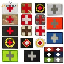Reflektierende/gestickte Abzeichen Armband taktische Abzeichen Patches medizinische rote Kreuz hilfe gestickte emt Rettungs sanitäter