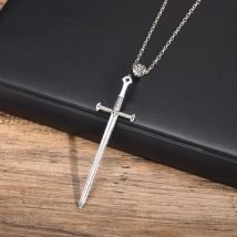 Mann Punk Rock Schwert Kreuz Anhänger Halsketten Retro Gothic Lange Dolch Messer Halskette Hip Hop Schmuck Für Frauen Teenager