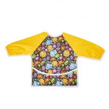 Happy flute 1 Stück Tasche wasserdicht drucken Baby Fütterung Lätzchen mit Langarm Kinder Lätzchen Rülpsen Kleidung