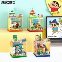 Crayon Shin-chan Baustein-Spielzeug: Spielhaus, Spielplatz, Chorraum, Kindergarten-Szene, Montagemodell, Bausteine für Fans, DIY-Spielzeug, Geschenke