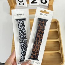 Leopard Stretchy Nylon Watch Band Compatible With iWatch Adjustable Leopard Strap For Apple Watch Series 11 10 9 8 7 6 5 4 3 SE