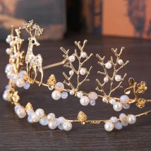 Stil trend ige Kitz Diademe Barock Strass Diadem Perle Diademe und Kronen Frauen Abschluss ball Braut Hochzeit Haarschmuck Schmuck
