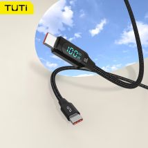 Tuti usb c zu usb c kabel pd100w mit led-display, langlebig geflochten für ipad air, pro, macbook pro, galaxy s23 pixel dampfdeck ps5