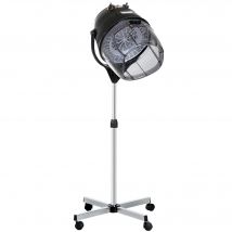 HOMCOM Secador de Pelo Profesional 1180W con Capucha Altura Ajustable Negro