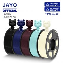 JAYO TPU SEIDE 3D-Drucker-Filament 98A TPU-Filament 1,75 mm Seide Regenbogen SEIDE PLA PLUS 3D-Filament Glänzende Seidenoberfläche 5 Rollen/Set