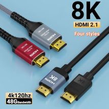 MIZIQIER Cavi HDMI 2.1 lunghi 8K, cavo intrecciato ad altissima velocità 48Gbps-4K@120Hz 8K@60Hz per Roku TV/PS5/PS4/HDTV/RTX 3080 3090