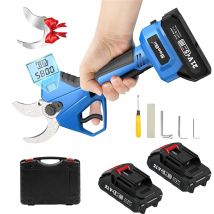 Seesii 40mm Cesoie elettriche da potatura senza spazzole Potatore a batteria Cesoie da giardino Rami di alberi da frutto Strumento di taglio con 2 batterie