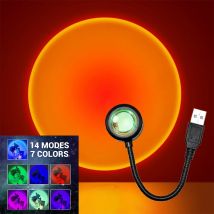 LED Sunset Lamp Nightlights proiettore USB decorazione per feste di compleanno luci d'atmosfera per la fotografia della parete del soggiorno della camera da letto