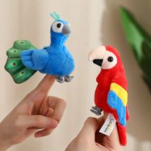 9CM Cartoon Simulation Anime Ocean Animal Whale Thumb Hand Doll Creative Bird Parrot Flamingo Fingertip Story Plush Toy