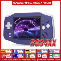 ANBERNIC RG34XX Lettore di giochi portatile retrò a 64 bit Schermo IPS da 3,4 pollici Supporto HD TV Console di gioco portatile 3500mAh streaming regalo