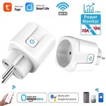 Tuya 16a 20a eu smart socket wifi smart stecker mit strom überwachung timing funktion sprach steuerung alexa google assitant