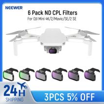 NEEWER Confezione da 6 filtri ND CPL per DJI Mini 4K/2/Mavic/SE/2 SE, accessori per obiettivi drone, polarizzazione circolare a scatto neutra