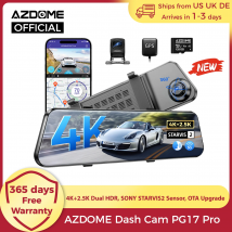 AZDOME 4K+2,5K Dash Cam PG17 Pro Dual HDR Rückspiegel Kamera SONY STARVIS2 Sensor 5G WiFi OTA Upgrade Zeitleiste Wiedergabe