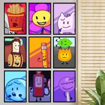 1PC Heißer Cartoon BFDI Schlacht Für D-Dream Insel Film Klebrige Poster Retro Kraft Papier DIY Zimmer Bar Cafe ästhetische Wand Malerei