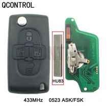 QCONTROL Auto-Funkschlüssel 433 MHz Passend für Peugeot 207 307 308 407 807 Expert Partner CC SW (CE0523 ASK/FSK) 4 Tasten HU83 Blade