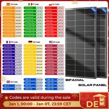 RVPOZWER 400 W/200 W 12 V doppelseitige Platine für Solarsysteme, monokristalline 16BB-Solarzellen, PV-Stromversorgung für Heim-Dachboote