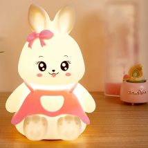 Luce notturna a LED per conigli, lampada morbida in silicone squishy per la scuola materna per l'allattamento al seno, lampada da comodino per animali simpatici dinosauri per bambini e adolescenti