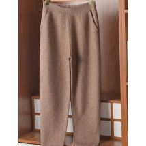 Foreign style versatile cashmere knitted pants for women Korean version casual slimming wool radish pants Harlan pants