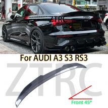 Auto Spoiler Für Audi A3 S3 RS3 Limousine 8Y PSM Stil Real carbon faser material Heckspoiler Stamm flügel 2021-2024