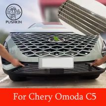 Embellecedor de rejilla delantera para coche, pegatinas de cubierta de guarnición, Red a prueba de insectos para Chery Omoda C5 FX 2023, accesorios de aleación de aluminio