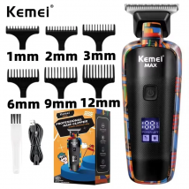 Kemei KM-MAX5090 Tagliacapelli elettrico Tagliacapelli domestico multifunzionale Stampa Graffiti Rasoio USB Rasoio elettrico da uomo