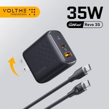 Adattatore di ricarica rapida per caricabatterie da muro Voltme 35W compatibile con iPhone 16 15 14 Pro Quick Charge 3.0 con presa portatile pieghevole