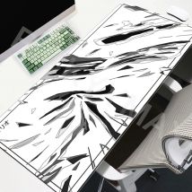 Schwarz-weißes großes Mauspad, 100 x 50 cm, große Computer-Mauspads, Gaming-Mauspad, Tastaturmatte, Gamer-Mauspads, Gummi-Schreibtischmatten