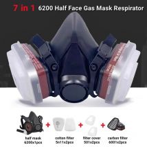 Maschera antigas antipolvere Occhiali di sicurezza antiappannamento 6200 Nero Mezza faccia Respiratore antigas Resina epossidica Pittura Lucidatura a spruzzo Sicurezza sul lavoro