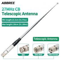 ABBREE 27MHz SMA-Female/SMA-Male/BNC 20W Handheld Telescopic CB Antenna For Quansheng UV-K5 baofeng UV-K61 Walkie Talkie