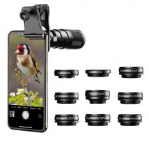 APEXEL New updated 22X Telephoto Zoom lens 10 in 1 Fisheye Lens Wide Angle Macro Lens+CPL Star Flow Filters for All Smartphones