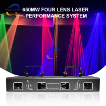 Proiettore di scansione laser a quattro colori RGBY a quattro lenti DMX512 per la fase DJ Disco Bar KTV Decorazione natalizia Luce laser per feste