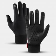 Guanti da moto antiscivolo da uomo, touch screen, neri, ciclismo all'aperto, palestra, fitness, sport, corsa, caldo, autunno, inverno