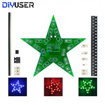 Studenten Training DIY Kit Fünfzackiger Stern Atemlicht Farbverlauf LED-Licht für Weihnachten Löten Training Rot Grün Blau