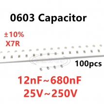 100 stücke 0603 smd Kondensator 12/15/20/22/27/33/39/47/56/68/82/100/120/150/220/270/330/470/680nf x7r 250 25V 50V V V.
