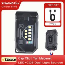 Mini Keychain EDC Flashlight - Rechargeable Magnetic Torch Light with Pen Clip & Hat Clip, Super Bright Lamp for Outdoor/Fishing