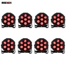 8 pz SHEHDS Piatto LED Par 7X12 w RGBW/7X18 W RGBWA UV Luce Della Fase DMX Controller DJ Disco Night Club Show Attrezzature