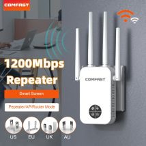 Comfast 1200Mbps Wifi Repeater 2.4/5G Dwuzakresowy Bezprzewodowy Wzmacniacz WIFI Inteligentny Ekran Router Domowy 4 Anteny WPS/RESET Wtyczka EU