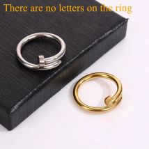 Popularne, uniwersalne pierścionki, gorący trend, personalizowane pierścionki na paznokcie dla kobiet i mężczyzn, pierścionki w kolorze różowego złota, nieblaknące, modna biżuteria i akcesoria.