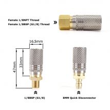 Erweiterte Luftlade-Schnellwechsel-Adapterbuchse mit Außengewinde oder Schnellstecker
