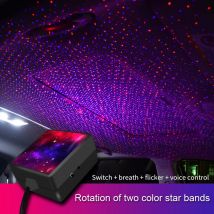 Dynamische Autorotation zweifarbige Auto USB-Dach Stern Licht Innen LED Sternen atmosphäre Umgebungs projektor Dekoration Galaxie Licht