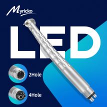 Dental-LED-Hochgeschwindigkeitshandstück, E-Generator, integrierter Standardkopf, Druckknopf, 3 Wasserspray, 2/4 Löcher drehbar
